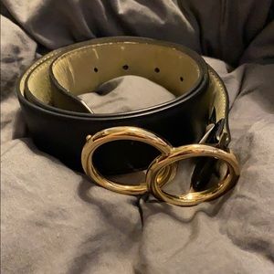 Express Black Leather Belt